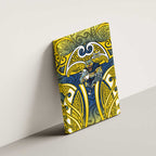 North Queensland Cowboys Rugby Canvas Wall Art Polynesian Tribal Bull Warrior Navy Yellow Pattern