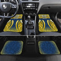 North Queensland Cowboys Rugby Car Mats Polynesian Tribal Bull Warrior Navy Yellow Pattern