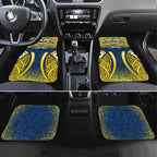 North Queensland Cowboys Rugby Car Mats Polynesian Tribal Bull Warrior Navy Yellow Pattern