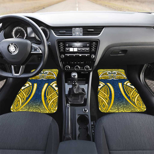 North Queensland Cowboys Rugby Car Mats Polynesian Tribal Bull Warrior Navy Yellow Pattern