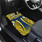 North Queensland Cowboys Rugby Car Mats Polynesian Tribal Bull Warrior Navy Yellow Pattern