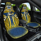 North Queensland Cowboys Rugby Car Seat Cover Polynesian Tribal Bull Warrior Navy Yellow Pattern
