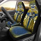 North Queensland Cowboys Rugby Car Seat Cover Polynesian Tribal Bull Warrior Navy Yellow Pattern