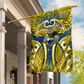 North Queensland Cowboys Rugby Garden Flag Polynesian Tribal Bull Warrior Navy Yellow Pattern
