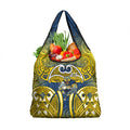 North Queensland Cowboys Rugby Grocery Bag Polynesian Tribal Bull Warrior Navy Yellow Pattern