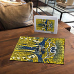North Queensland Cowboys Rugby Puzzle Polynesian Tribal Bull Warrior Navy Yellow Pattern