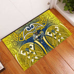 North Queensland Cowboys Rugby Rubber Doormat Polynesian Tribal Bull Warrior Navy Yellow Pattern