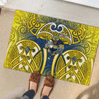 North Queensland Cowboys Rugby Rubber Doormat Polynesian Tribal Bull Warrior Navy Yellow Pattern