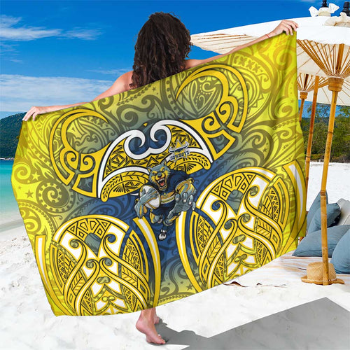 North Queensland Cowboys Rugby Sarong Polynesian Tribal Bull Warrior Navy Yellow Pattern