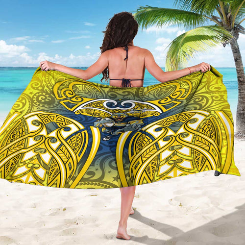 North Queensland Cowboys Rugby Sarong Polynesian Tribal Bull Warrior Navy Yellow Pattern
