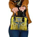 North Queensland Cowboys Rugby Shoulder Handbag Polynesian Tribal Bull Warrior Navy Yellow Pattern