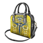 North Queensland Cowboys Rugby Shoulder Handbag Polynesian Tribal Bull Warrior Navy Yellow Pattern