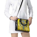 North Queensland Cowboys Rugby Shoulder Handbag Polynesian Tribal Bull Warrior Navy Yellow Pattern
