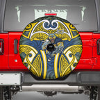 North Queensland Cowboys Rugby Spare Tire Cover Polynesian Tribal Bull Warrior Navy Yellow Pattern