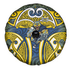 North Queensland Cowboys Rugby Spare Tire Cover Polynesian Tribal Bull Warrior Navy Yellow Pattern