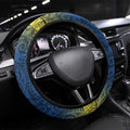 North Queensland Cowboys Rugby Steering Wheel Cover Polynesian Tribal Bull Warrior Navy Yellow Pattern