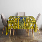 North Queensland Cowboys Rugby Tablecloth Polynesian Tribal Bull Warrior Navy Yellow Pattern
