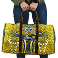 North Queensland Cowboys Rugby Travel Bag Polynesian Tribal Bull Warrior Navy Yellow Pattern