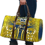 North Queensland Cowboys Rugby Travel Bag Polynesian Tribal Bull Warrior Navy Yellow Pattern