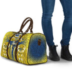 North Queensland Cowboys Rugby Travel Bag Polynesian Tribal Bull Warrior Navy Yellow Pattern