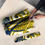 North Queensland Cowboys Rugby Umbrella Polynesian Tribal Bull Warrior Navy Yellow Pattern