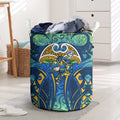 Parramatta Eels Rugby Laundry Basket Polynesian Tribal Eel Warrior Blue Gold Pattern
