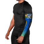 Parramatta Eels Rugby Arm Sleeves Polynesian Tribal Eel Warrior Blue Gold Pattern