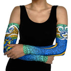 Parramatta Eels Rugby Arm Sleeves Polynesian Tribal Eel Warrior Blue Gold Pattern