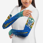 Parramatta Eels Rugby Arm Sleeves Polynesian Tribal Eel Warrior Blue Gold Pattern