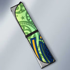Parramatta Eels Rugby Auto Sun Shade Polynesian Tribal Eel Warrior Blue Gold Pattern