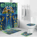 Parramatta Eels Rugby Bathroom Set Polynesian Tribal Eel Warrior Blue Gold Pattern