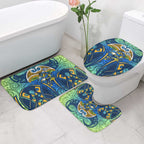 Parramatta Eels Rugby Bathroom Set Polynesian Tribal Eel Warrior Blue Gold Pattern