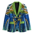 Parramatta Eels Rugby Blazer Polynesian Tribal Eel Warrior Blue Gold Pattern