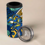 Parramatta Eels Rugby 4 in 1 Can Cooler Tumbler Polynesian Tribal Eel Warrior Blue Gold Pattern