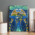 Parramatta Eels Rugby Canvas Wall Art Polynesian Tribal Eel Warrior Blue Gold Pattern