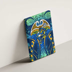 Parramatta Eels Rugby Canvas Wall Art Polynesian Tribal Eel Warrior Blue Gold Pattern