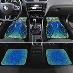 Parramatta Eels Rugby Car Mats Polynesian Tribal Eel Warrior Blue Gold Pattern