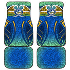 Parramatta Eels Rugby Car Mats Polynesian Tribal Eel Warrior Blue Gold Pattern