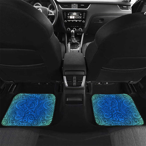 Parramatta Eels Rugby Car Mats Polynesian Tribal Eel Warrior Blue Gold Pattern