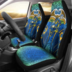Parramatta Eels Rugby Car Seat Cover Polynesian Tribal Eel Warrior Blue Gold Pattern
