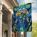 Parramatta Eels Rugby Garden Flag Polynesian Tribal Eel Warrior Blue Gold Pattern