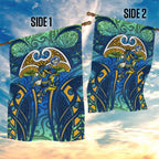 Parramatta Eels Rugby Garden Flag Polynesian Tribal Eel Warrior Blue Gold Pattern