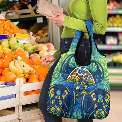 Parramatta Eels Rugby Grocery Bag Polynesian Tribal Eel Warrior Blue Gold Pattern
