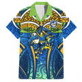 Parramatta Eels Rugby Hawaiian Shirt Polynesian Tribal Eel Warrior Blue Gold Pattern