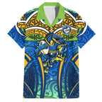 Parramatta Eels Rugby Hawaiian Shirt Polynesian Tribal Eel Warrior Blue Gold Pattern