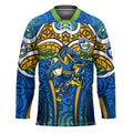 Parramatta Eels Rugby Hockey Jersey Polynesian Tribal Eel Warrior Blue Gold Pattern