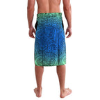Parramatta Eels Rugby Lavalava Polynesian Tribal Eel Warrior Blue Gold Pattern