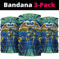 Parramatta Eels Rugby Neck Gaiter Polynesian Tribal Eel Warrior Blue Gold Pattern