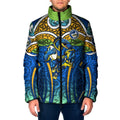 Parramatta Eels Rugby Padded Jacket Polynesian Tribal Eel Warrior Blue Gold Pattern