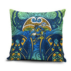 Parramatta Eels Rugby Pillow Cover Polynesian Tribal Eel Warrior Blue Gold Pattern